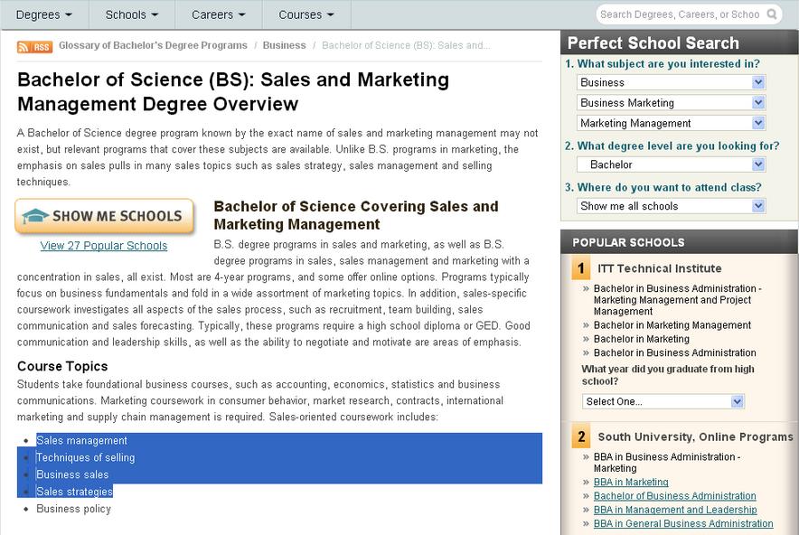 immagine CORSO DI LAUREA IN TECNICHE DI VENDITA, ESISTE DAVVERO, NEGLI USA